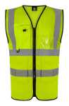 YELLOW EXECUTIVE HI VIS WAISTCOAT WITH ZIP SIZE XL
