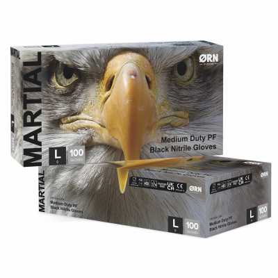 BLACK NITRILE GLOVE BOX OF 100